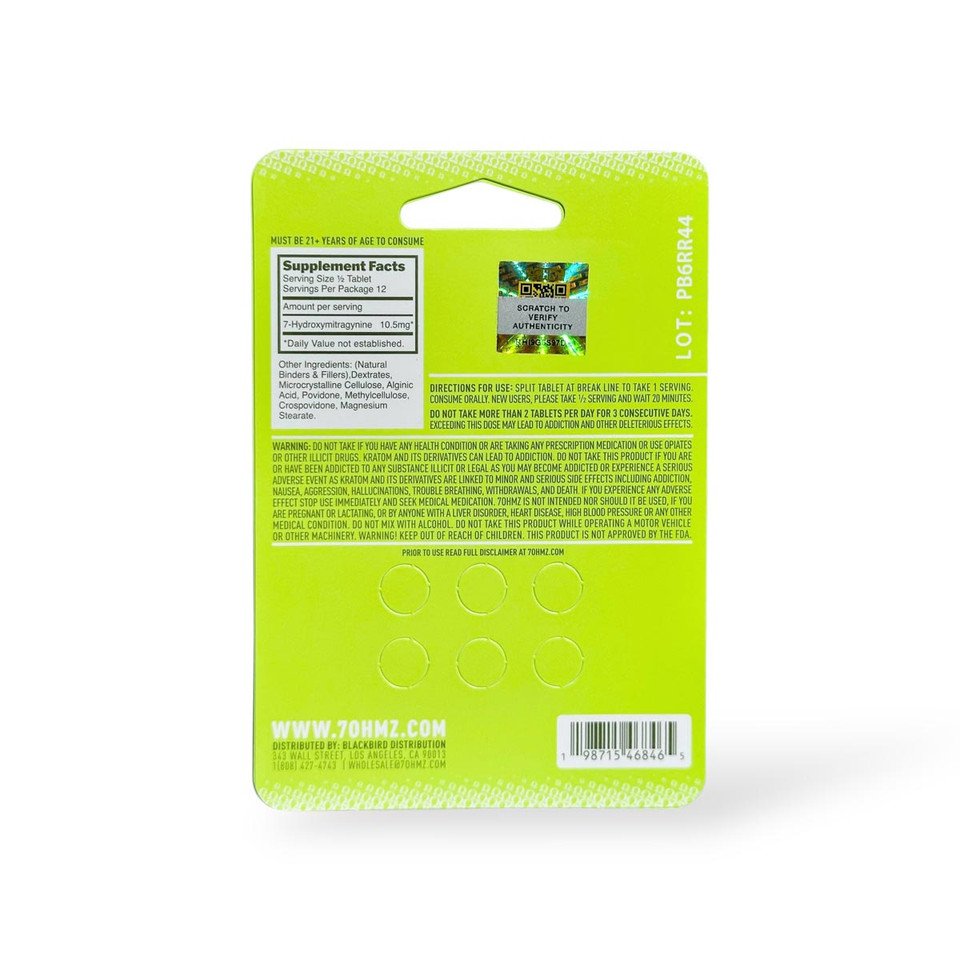 7OHMZ Kratom 7-hydroxymitragynine Extract Tablets 21mg - Image 2