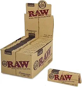 RAW Organic Connoisseur 1.25 1 1/4 Rolling Paper with Tips