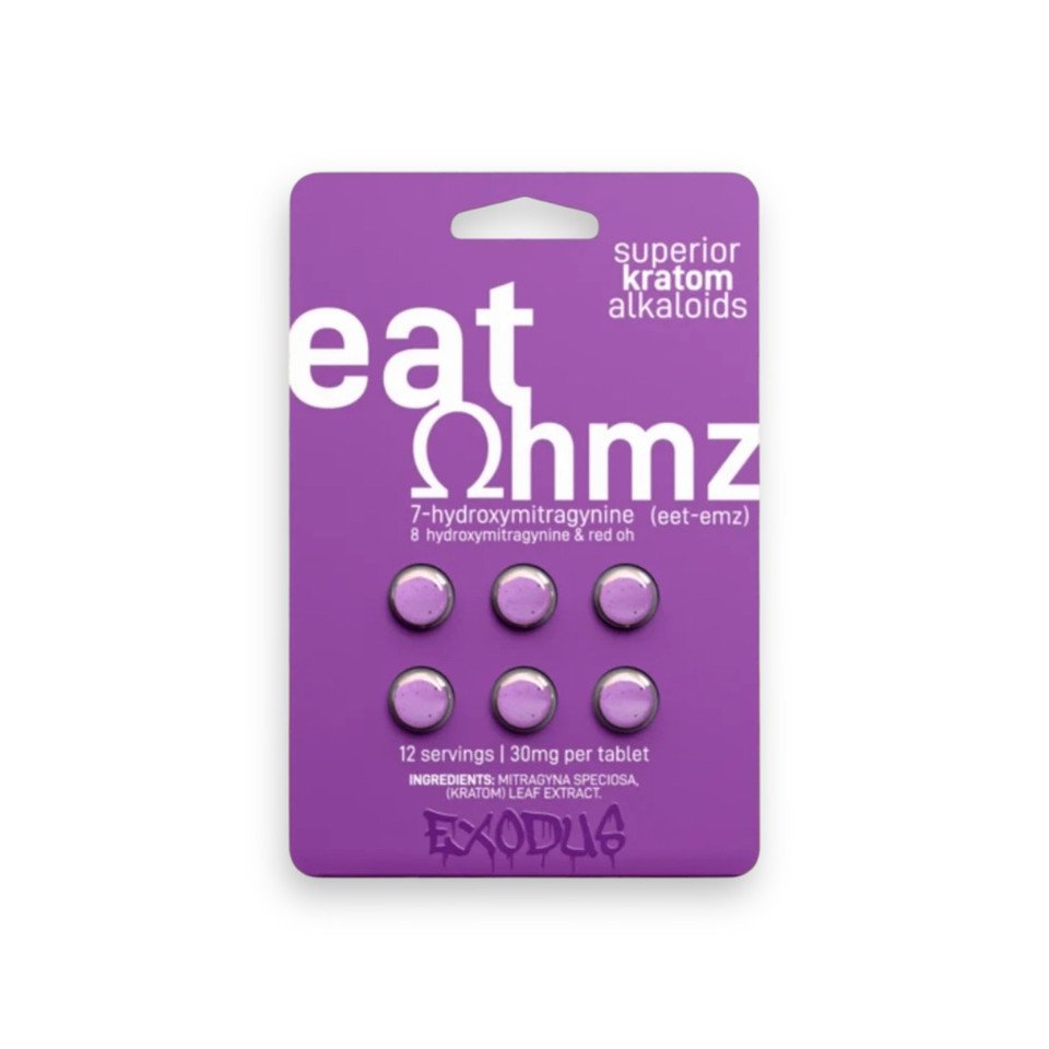 Eat OHMZ Kratom Extract Purple 7-OH+8-OH+Red-OH 30mg Per Tablet
