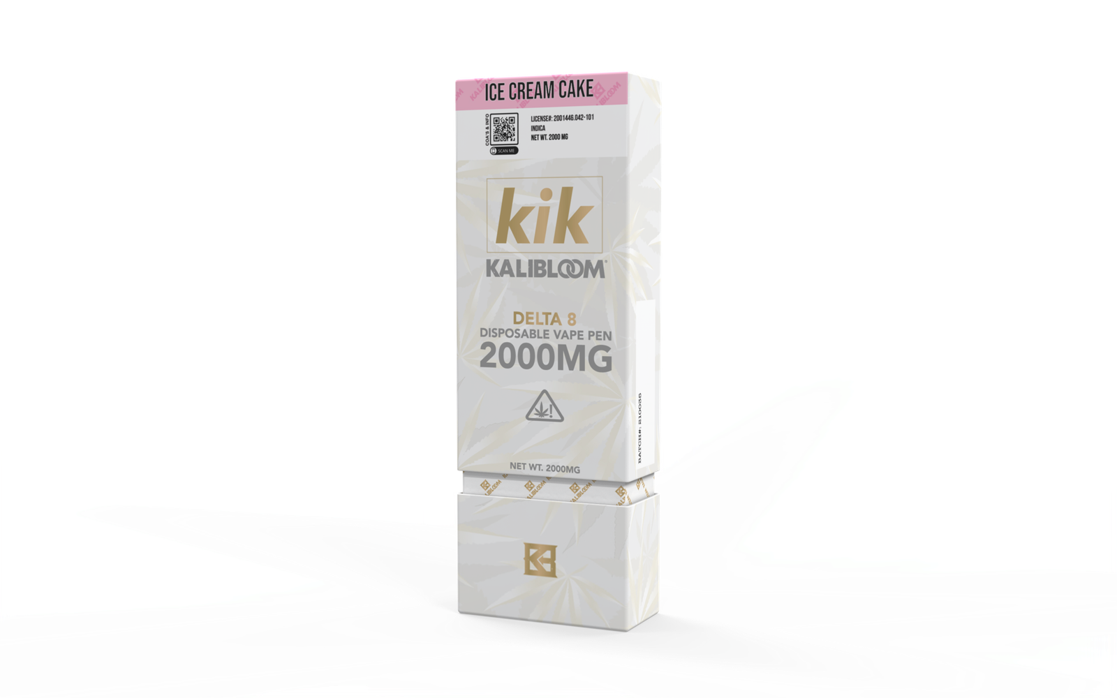Kalibloom Kik Delta 8 THC Disposable Vape | 2 Gram | 2000MG | Ice Cream Cake - Indica