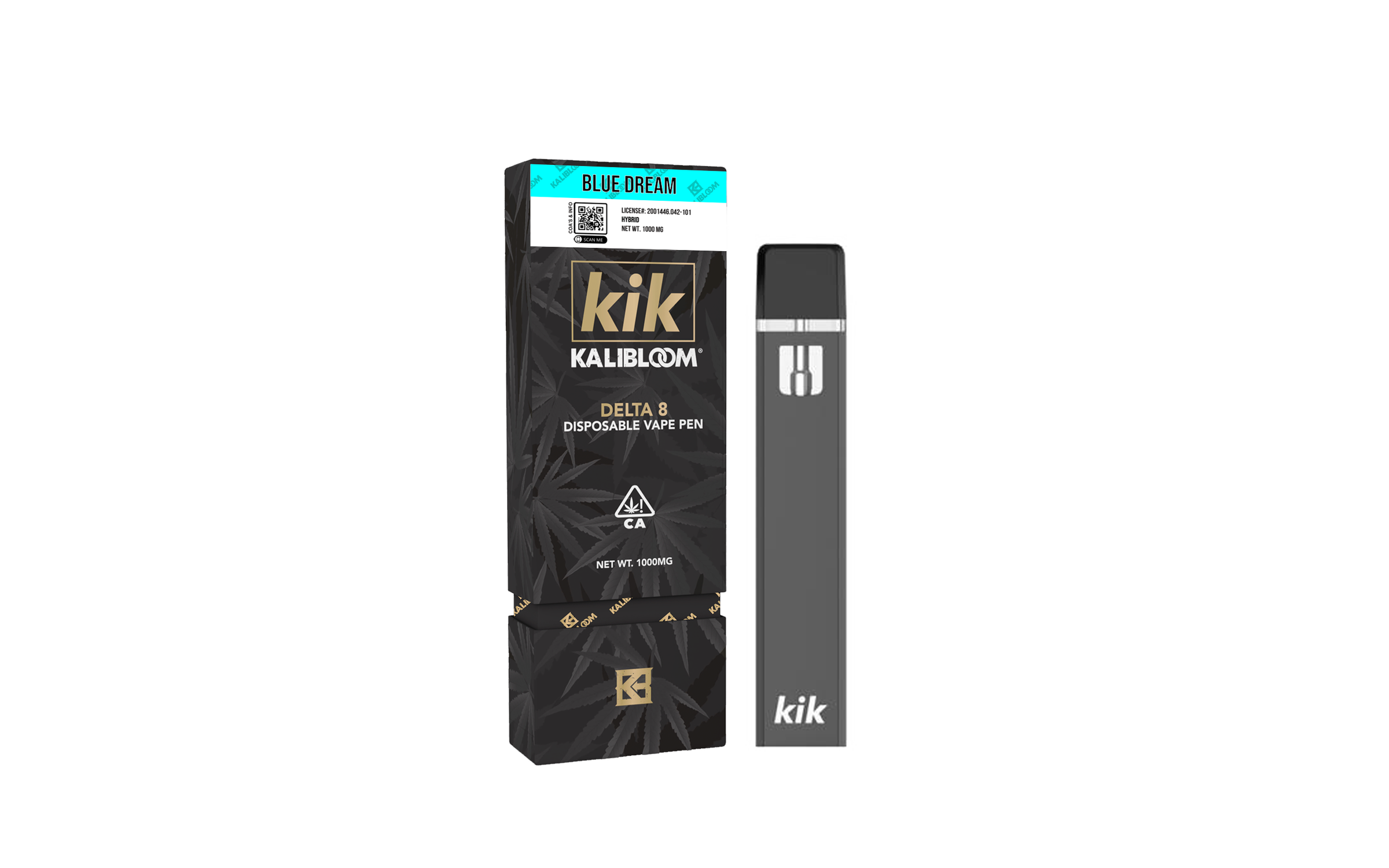 Kalibloom Kik Delta 8 THC Disposable Vape | 1 Gram | 1000MG | Blue Dream - Sativa
