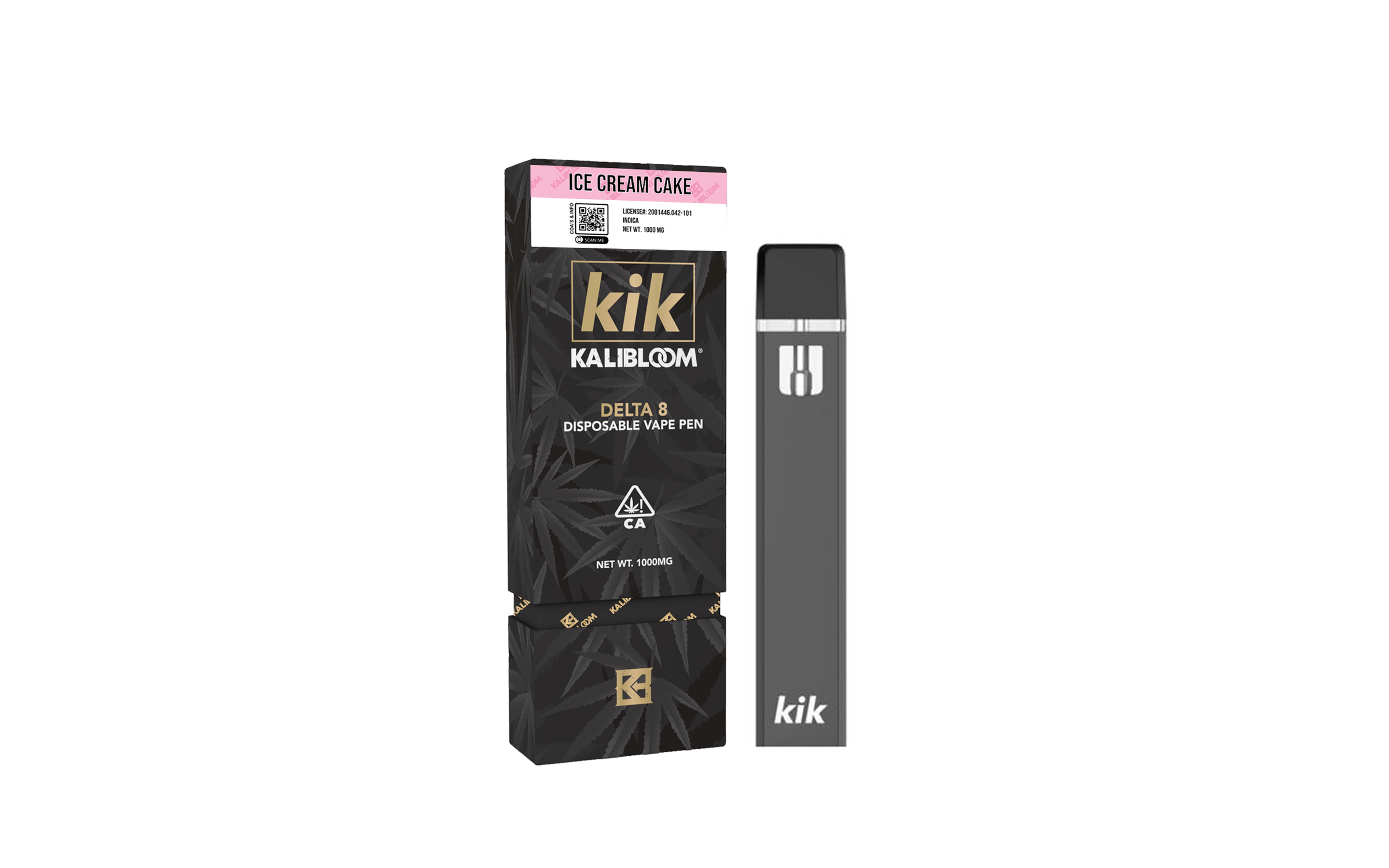 Kalibloom Kik Delta 8 THC Disposable Vape | 1 Gram | 1000MG | Ice Cream Cake - Indica