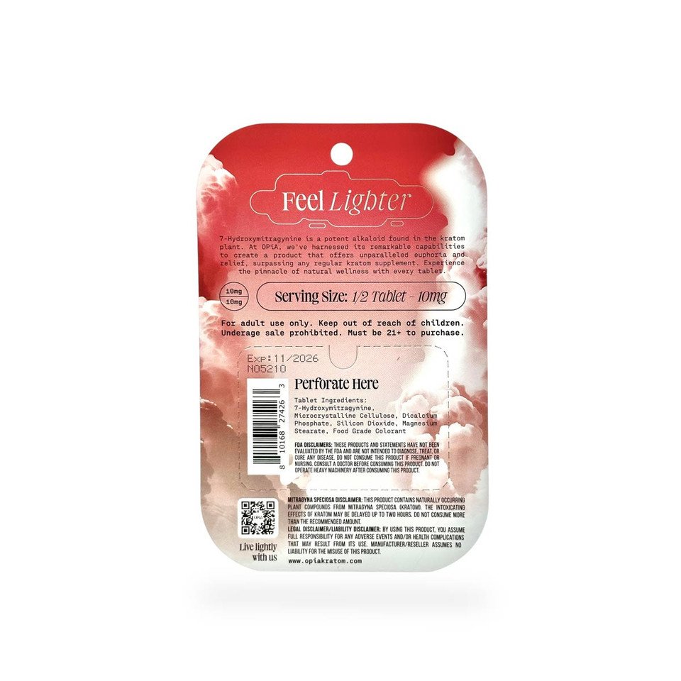 Opia 7 Hydroxymitragynine Chewable Tablets Wild Cherry 80mg (4ct) - Image 2