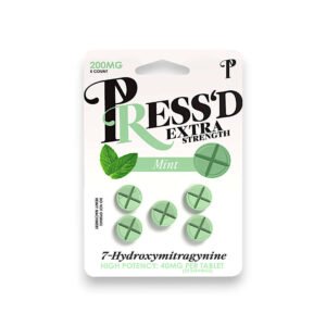 Press'D Kratom 7 Hydroxymitragynine Extra Strength Tablets Mint 40mg (5ct)