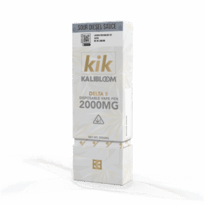 Kalibloom Kik Delta 8 THC Disposable Vape | 2 Gram | 2000MG |	Sour Diesel Sauce - Sativa