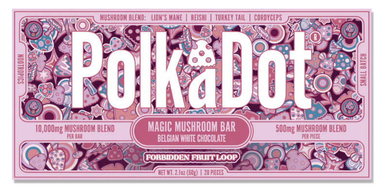 Polka Dot Forbidden Fruit Loop Chocolate Bar