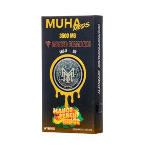 Muha Meds Melted Diamonds Disposable 3.5G | Mango Peach Rings (Hybrid)