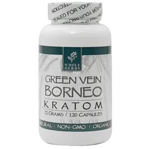 Whole Herbs Green Vein Borneo Kratom Capsules (120ct)