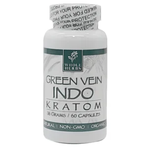 Whole Herbs Green Vein Indo Kratom Capsules (60ct)