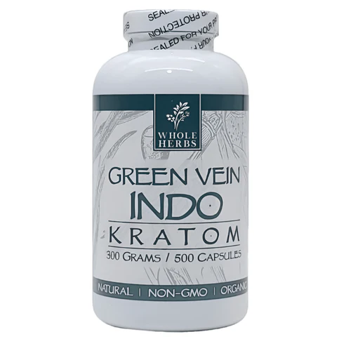Whole Herbs Green Vein Indo Kratom Capsules (500ct)