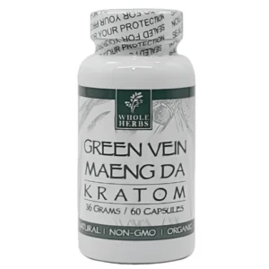 Whole Herbs Green Vein Maeng Da Kratom Capsules (60ct)