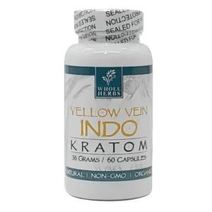 Whole Herbs Yellow Vein Indo Kratom Capsules (60ct)