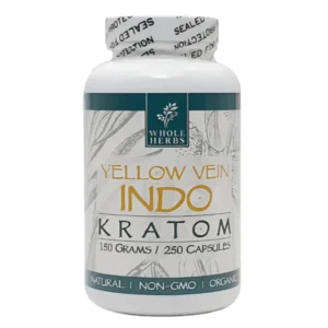 Whole Herbs Yellow Vein Indo Kratom Capsules (250ct)
