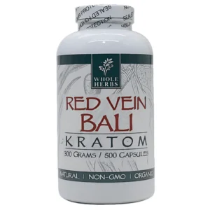 Whole Herbs Red Vein Bali Kratom Capsules (500ct)