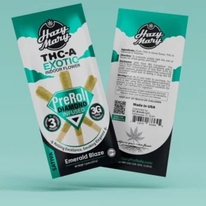 Emerald Blaze | Sativa | Diamond Infused Pre-Rolls | 3PK