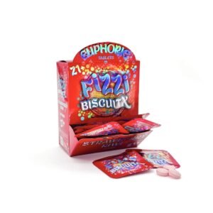 Fizzy Biscuit Mushroom 1ct pack, 30pc in a display box (Strawberry Kiwi)