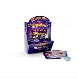 Fizzy Biscuit Mushroom 1ct pack, 30pc in a display box (Blue Razz)