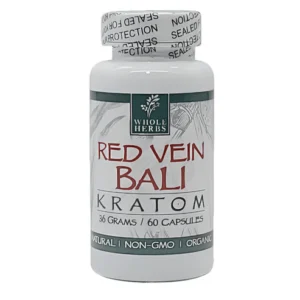 Whole Herbs Red Vein Bali Kratom Capsules (60ct)