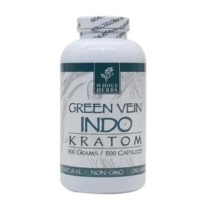 Whole Herbs Green Vein Maeng Da Kratom Capsules (500ct)