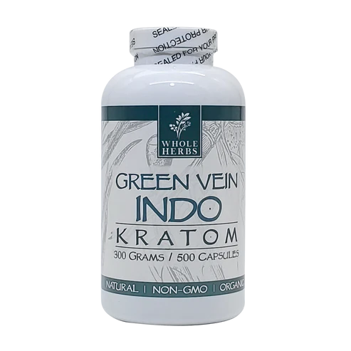Whole Herbs Green Vein Maeng Da Kratom Capsules (500ct)