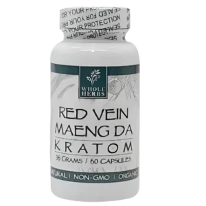 Whole Herbs Red Vein Maeng Da Kratom Capsules (60ct)
