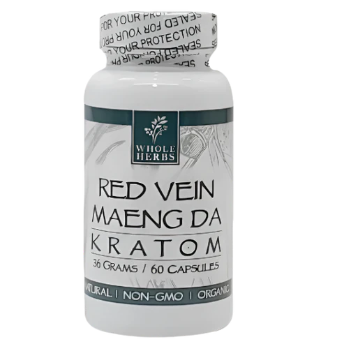 Whole Herbs Red Vein Maeng Da Kratom Capsules (60ct)