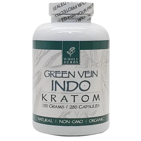 Whole Herbs Green Vein Indo Kratom Capsules (250ct)