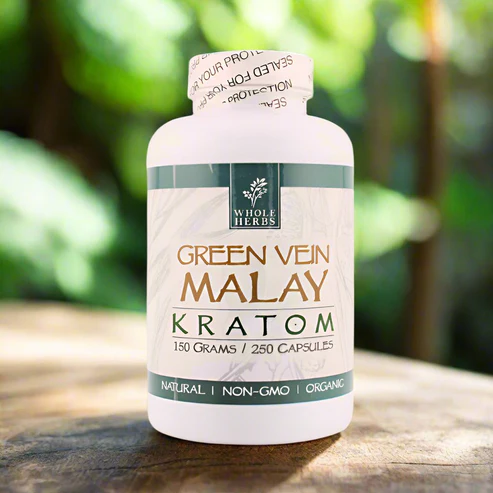 Whole Herbs Green Vein Malay Kratom Capsules (250ct)