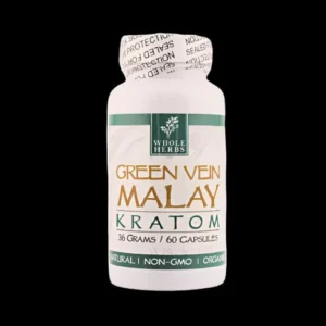 Whole Herbs Green Vein Malay Kratom Capsules (60ct)