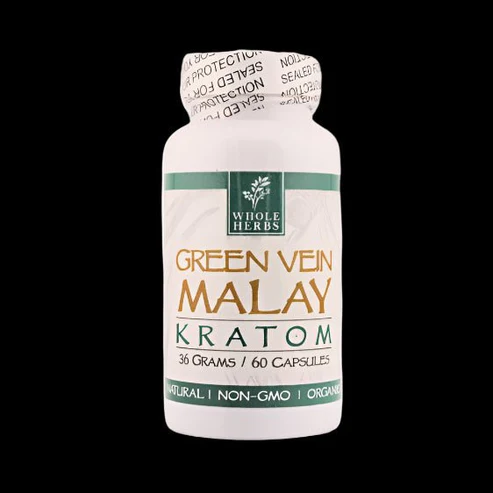Whole Herbs Green Vein Malay Kratom Capsules (60ct)