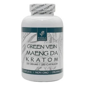 Whole Herbs Green Vein Maeng Da Kratom Capsules (250ct)