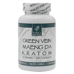 Whole Herbs Green Vein Maeng Da Kratom Capsules (120ct)