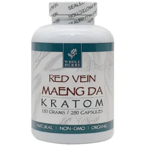 Whole Herbs Red Vein Maeng Da Kratom Capsules (250ct)