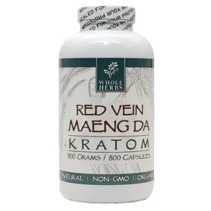 Whole Herbs Red Vein Maeng Da Kratom Capsules (500ct)