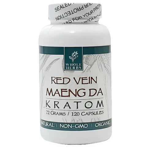 Whole Herbs Red Vein Maeng Da Kratom Capsules (120ct)