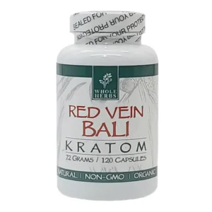 Whole Herbs Red Vein Bali Kratom Capsules (120ct)